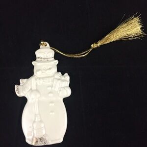 Lenox Flat Snowman Porcelain Christmas Ornament